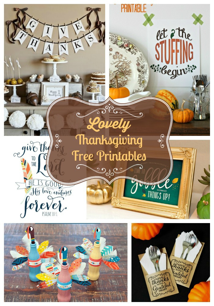 10 Lovely Thanksgiving Free Printables- B. Lovely Events