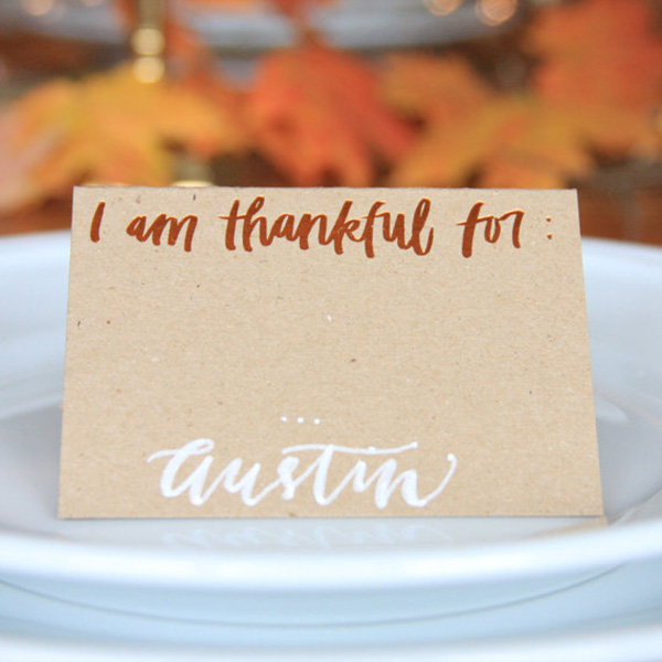 Love these place cards for Thanksgiving!