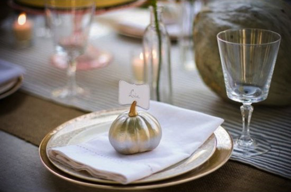Luxe Pumpkin place card for Thanksgiving!