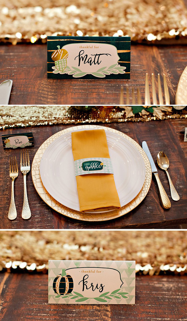 Modern Gold And Green Thanksgiving Free Printables!