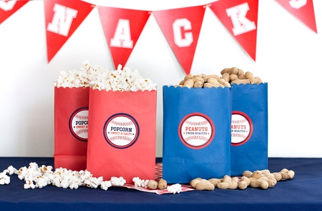 Peanuts & popcorn for a world series party!