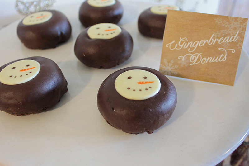 Chocolate Gingerbread Snowman Donuts - B. Lovely Events