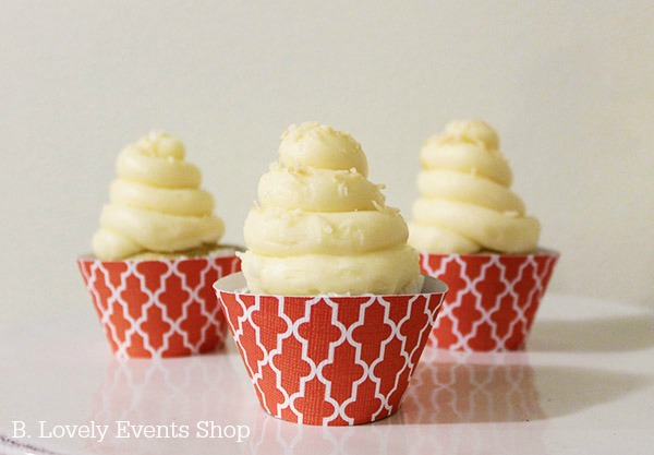 Coral Moroccan Patterns Cupcake Wrappers