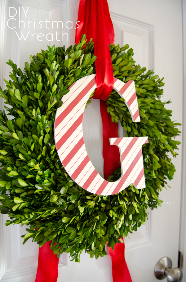 DIY Monogram Christmas Wreath