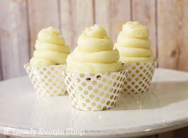 Gold Polka Dotted Cupcake Wrapper