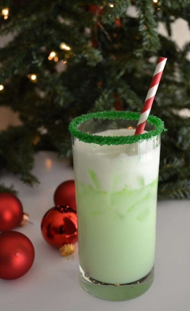 Grinch Spritzer- yummy Christmas Drinks