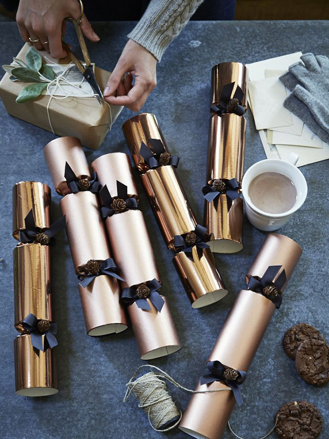 Modern DIY Copper Holiday Poppers