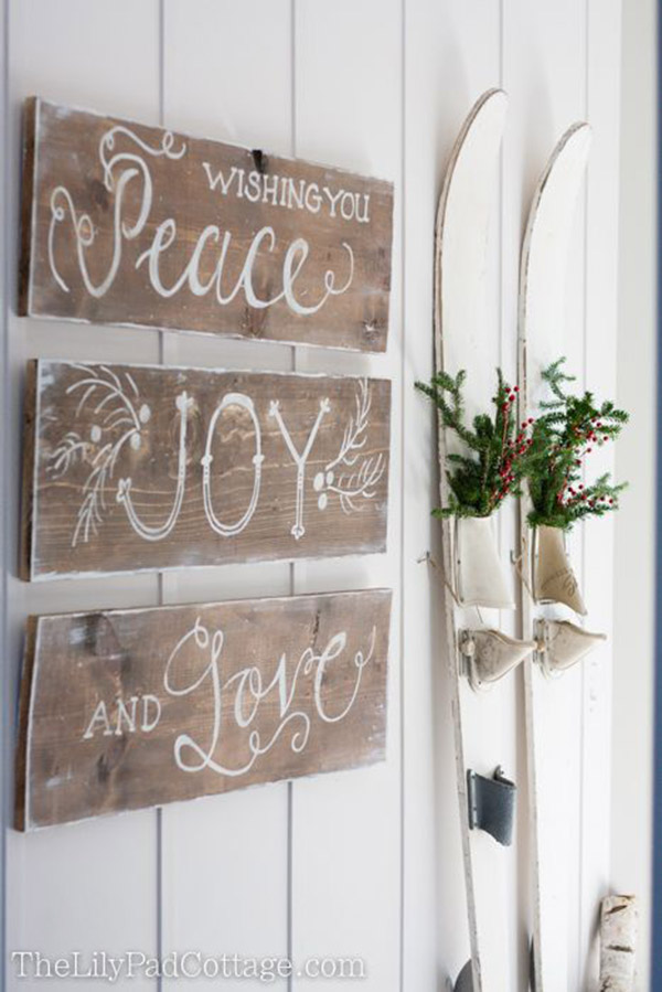 Rustic Christmas Peace Joy And Love Sign- LOVE!