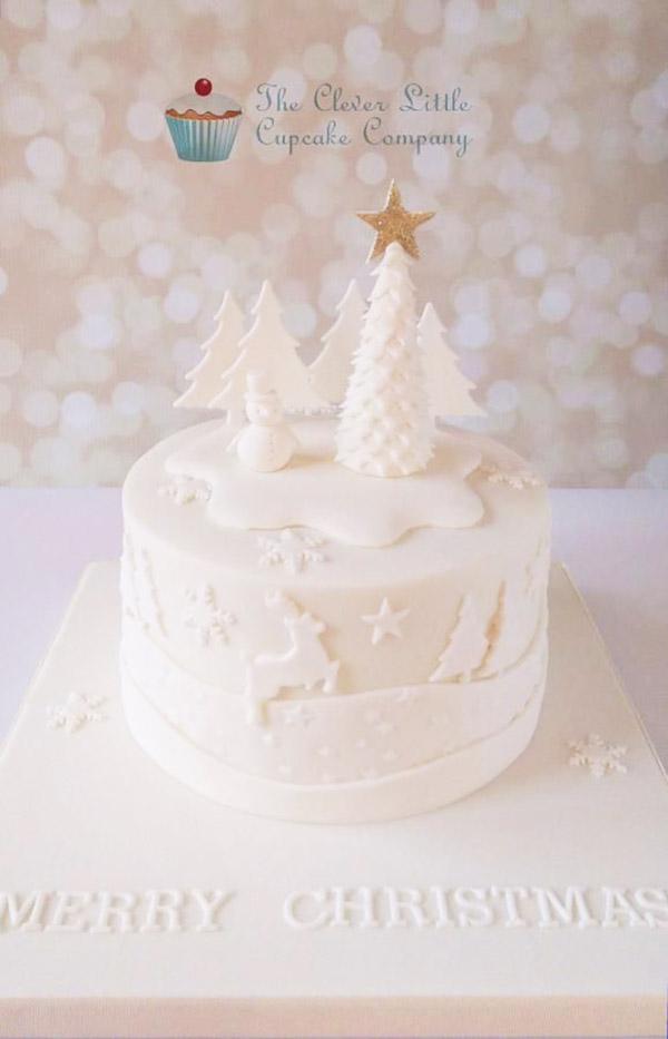Wonderful white Christmas Cake