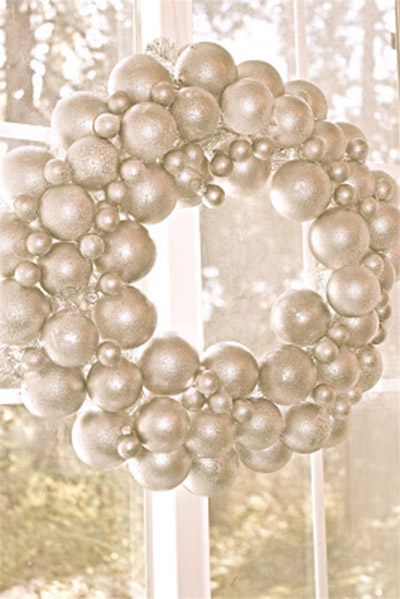 beautiful white and silver ornament chirstmas wreath