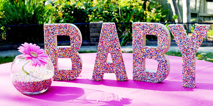 Baby Sprinkle Party Letters