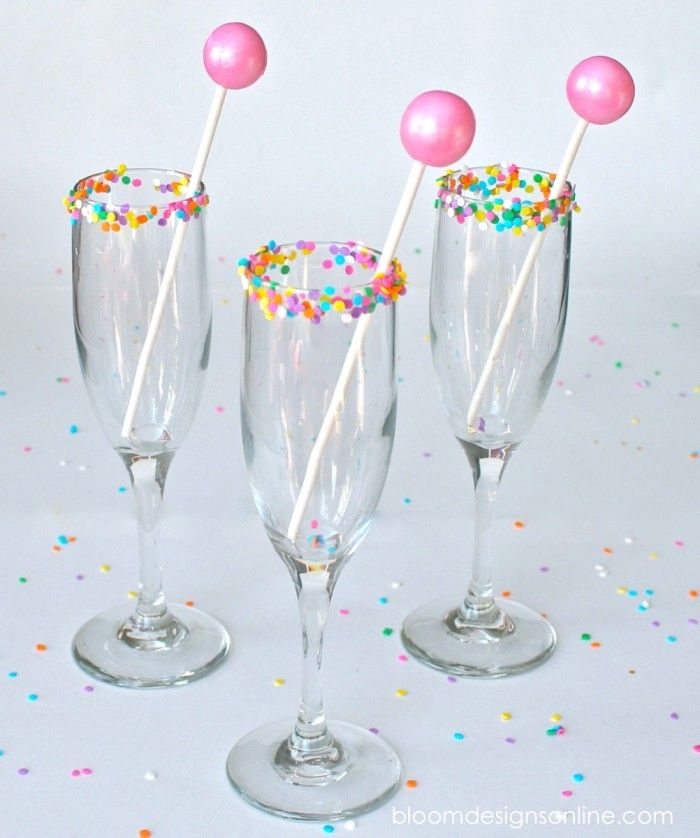 Fun Sprinkle Rim Glasses