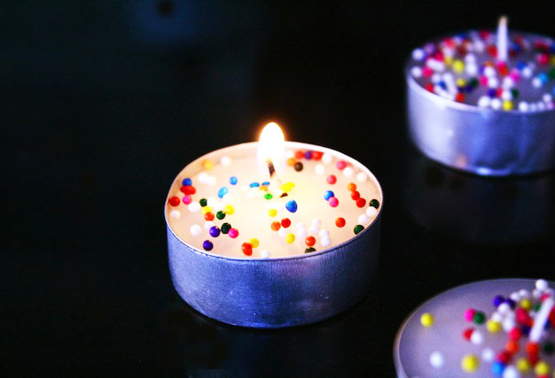 Fun Sprinkle candles for A sprinkle party!