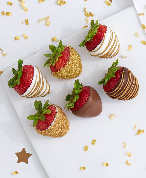 Gold Dipped and Drizzled Strawberries