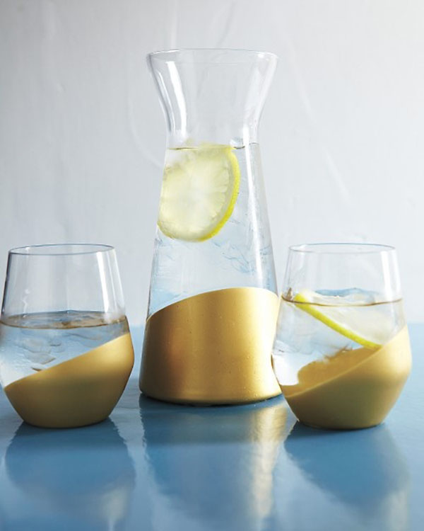 Gold Painted Glasses-Perfect for cocktails!