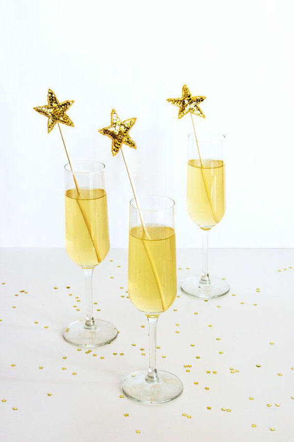 Gold Sequin Star Drink Stirrers!