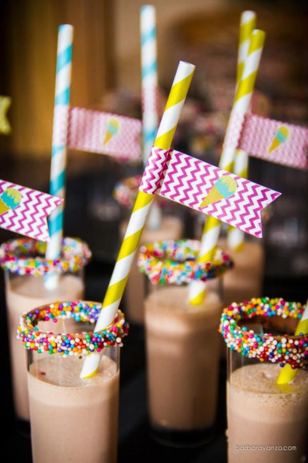 Mini Milkshake Sprinkle rim drinks