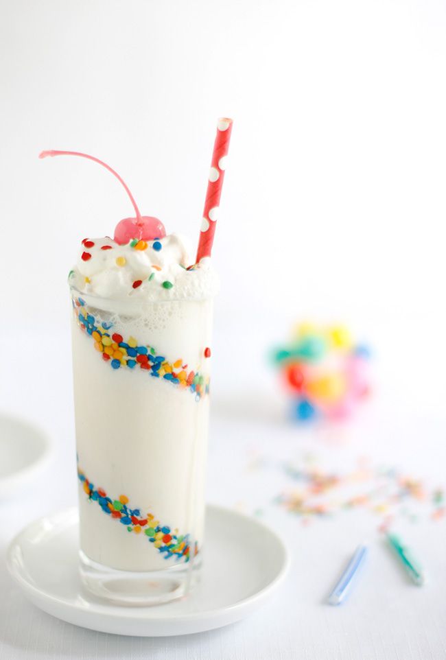 Mini Rainbow sprinkle Milkshakes! See More Ideas for Rainbow Sprinkle Treats On B. Lovely Events