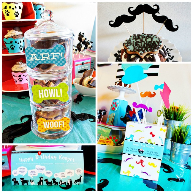 Pupstachio Mustache Dog Birthday Party - B. Lovely Events