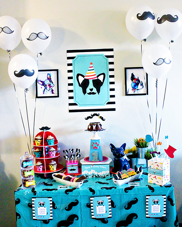 Pupstachio Mustache Doggie Birthday Party - B. Lovely Events