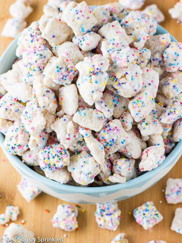 Rainbow Sprinkle Puppy Chow- Such a Fun treat! See More Ideas for Rainbow Sprinkle Treats On B. Lovely Events