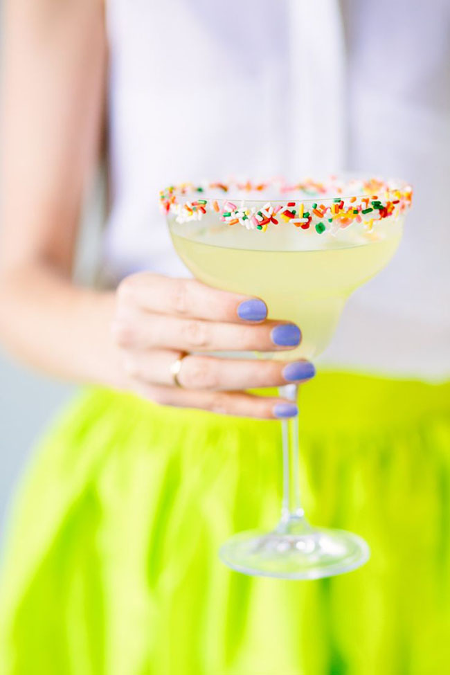 Sprinkle rim margaritas, Yes!