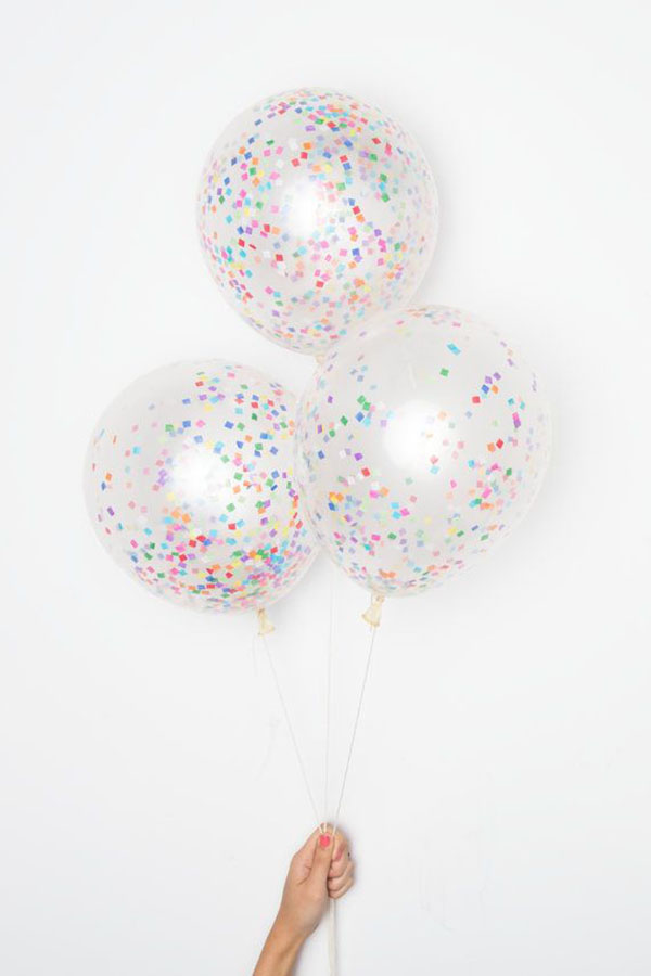 Square Confetti Balloons-Looks like sprinkles!