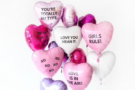 Valentines Day Balloons with Words