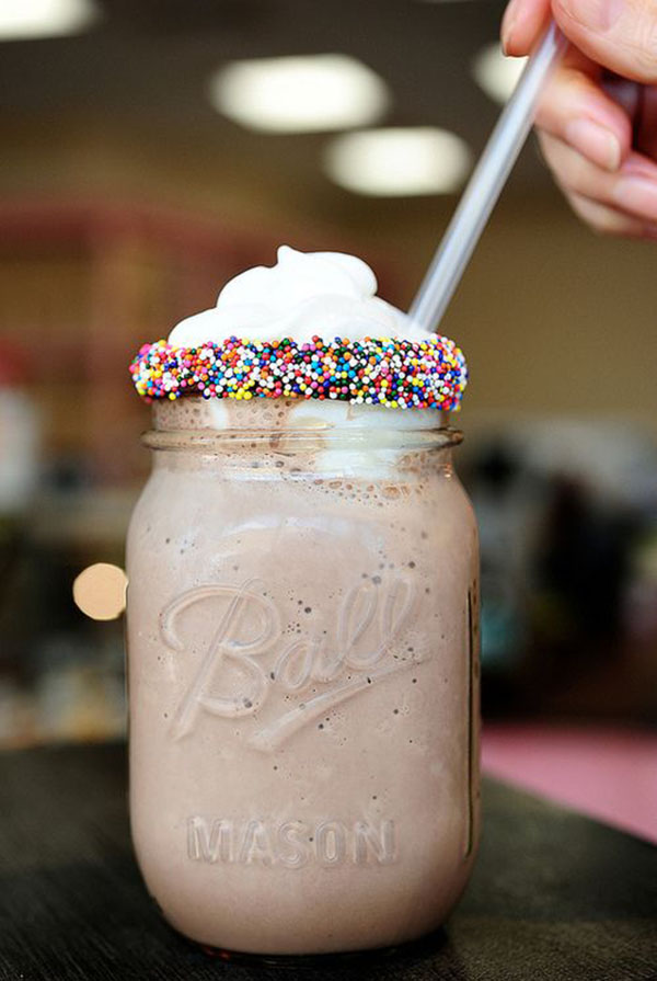 yummy Milkshake With Sprinkle Rim