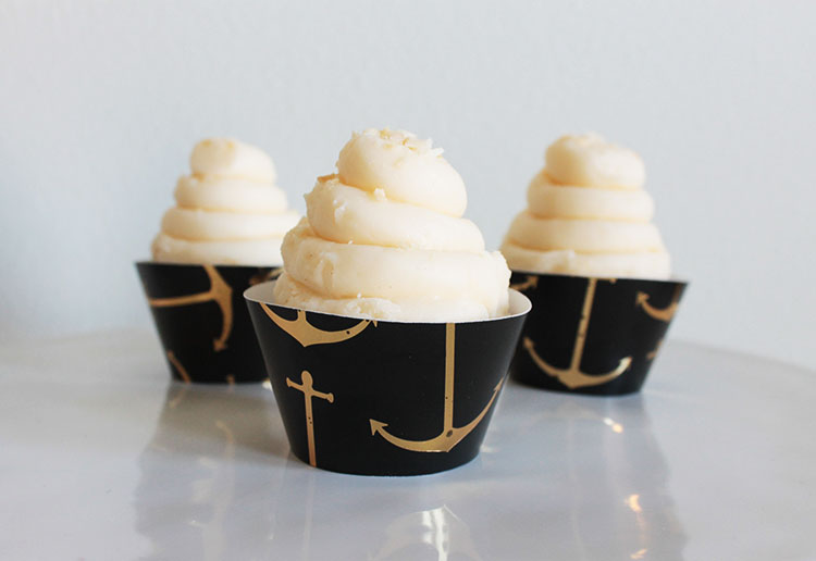 Gold Anchor Nautical Cupcake Wrappers -Get These For Your Celebration At B. Lovely Events Shop