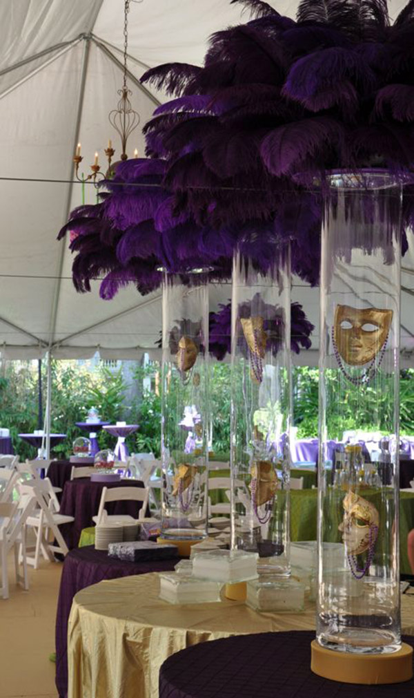 Mardi Gras Centerpieces! so Pretty!