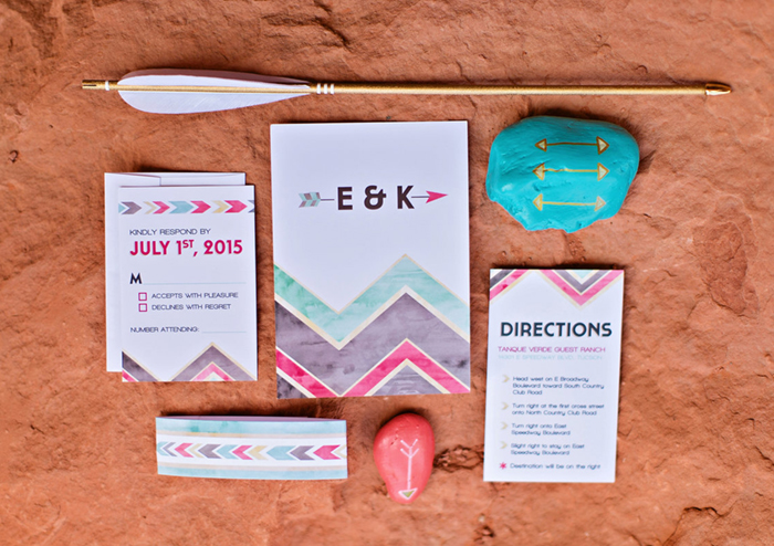 Modern Boho Wedding Invite