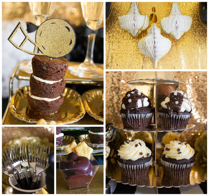 Tuxedo Black And Gold Oscar Viewing Party! See More Love ideas On The Blog!- B. Lovely Events