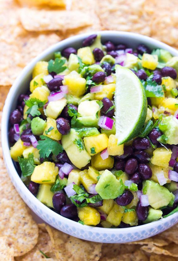 Yummy Mardi Gras Pineapple avocado bean salsa! -See More Of The10 Best & Yummy Mardi Gras Recipes - B. Lovely Events