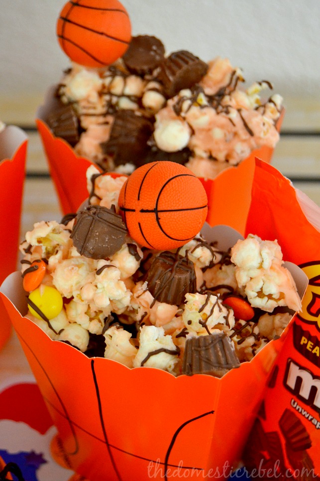 Basketball Party Popcorn Mix! - See More March Madness Basketball Snacks On B. Lovely Events