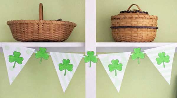 Fun DIY Color Your Own Shamrock St-Patricks-Day-Banner -See More Shamrock Banners & Garlands On The Blog! B. Lovely Events