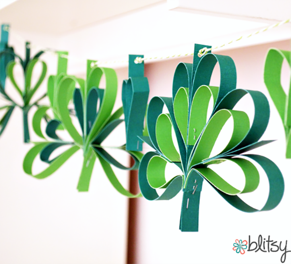 Loving this fresh and colorful Shamrock Garland! -See More Shamrock Banners & Garlands On The Blog! B. Lovely Events