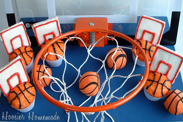 March-Madness-Basketball-Cupcakes - See More March Madness Basketball Snacks On B. Lovely Events