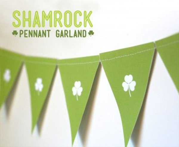 Shamrock Pennant banner- So cute! -See More Shamrock Banners & Garlands On The Blog! B. Lovely Events