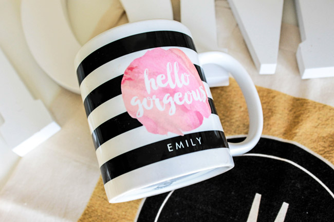 Black and White Striped Mug Mothers Day Gift!