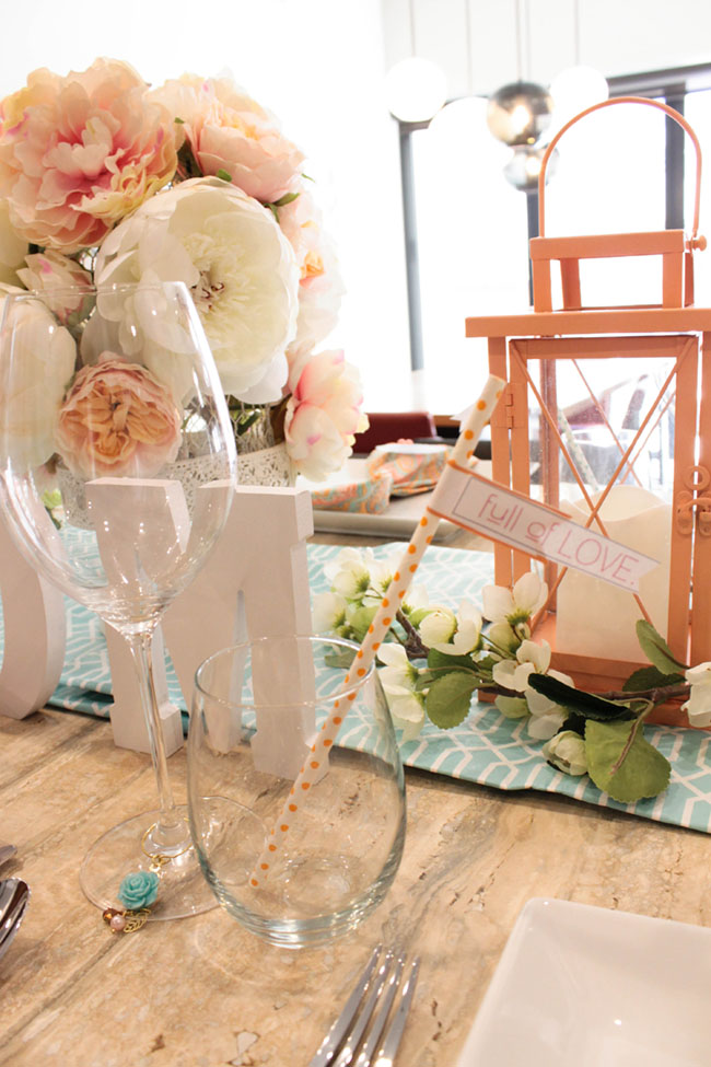 Mother's Day Table Drink And Straw Flags- See How To Put It Together On B. Lovely Events!