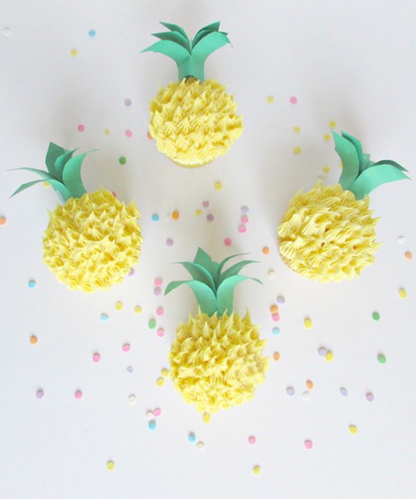 Pineapple Cupcakes That are too cute! - See More Lovely Pineapple Party Ideas At B. Lovely Events!