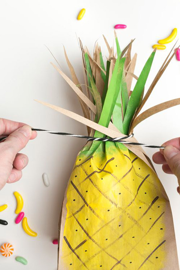 DIY Pineapple Favor Bags! - See More Lovely Pineapple Party Ideas At B. Lovely Events!