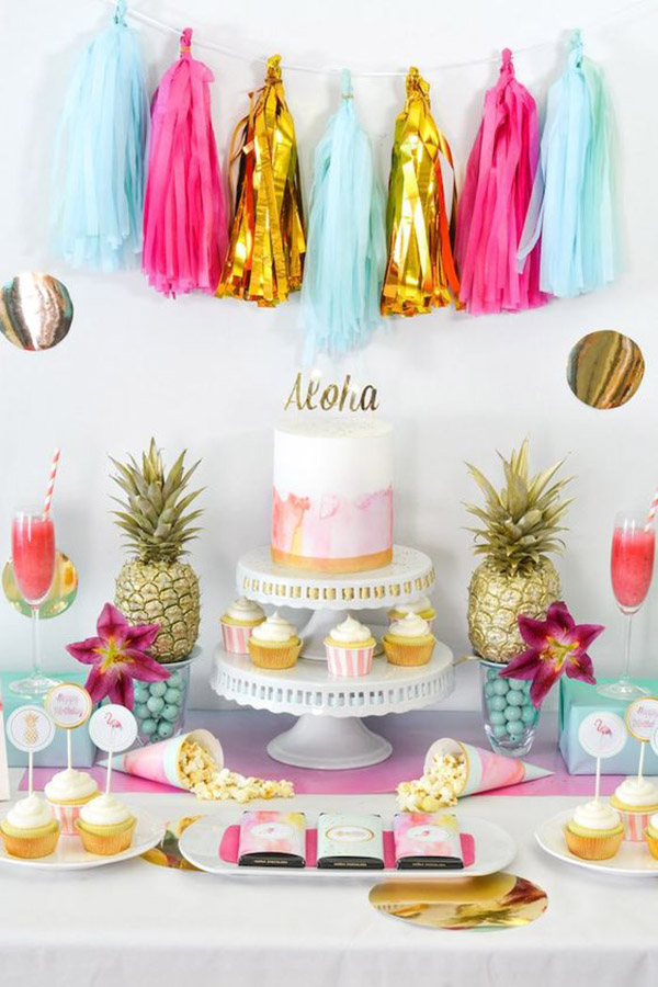 Pineapple Party Dessert Bar - See More Lovely Pineapple Party Ideas At B. Lovely Events!