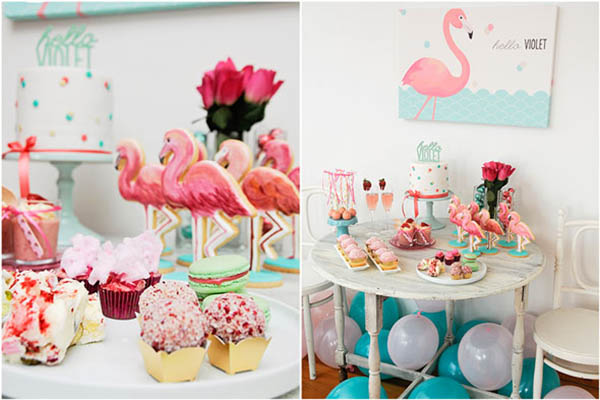 Sweet Flamingo-Party-Tablescape - - See more amazing party trends for 2016 at B. Lovely Events!