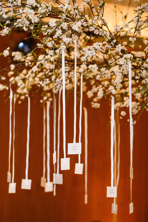Blossoming tree escort card display- B. Lovely Events