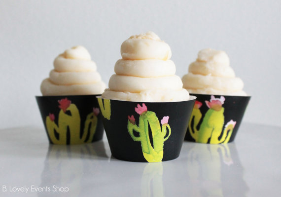 Fun Cactus Cupcake Wrappers At B. Lovely Events Shop