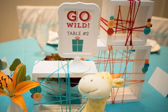 Go Wild Baby Shower Table Numbers- Operation Shower- See All The Photos On B Lovely Events!