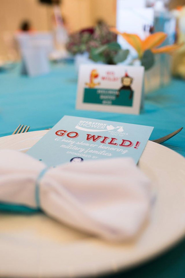 Go Wild Baby Shower place settings- Operation Shower- See All The Photos On B Lovely Events!