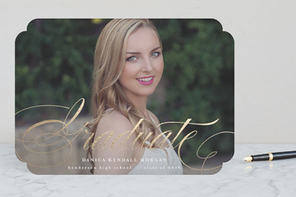 Gold Foil Graduation Announcement